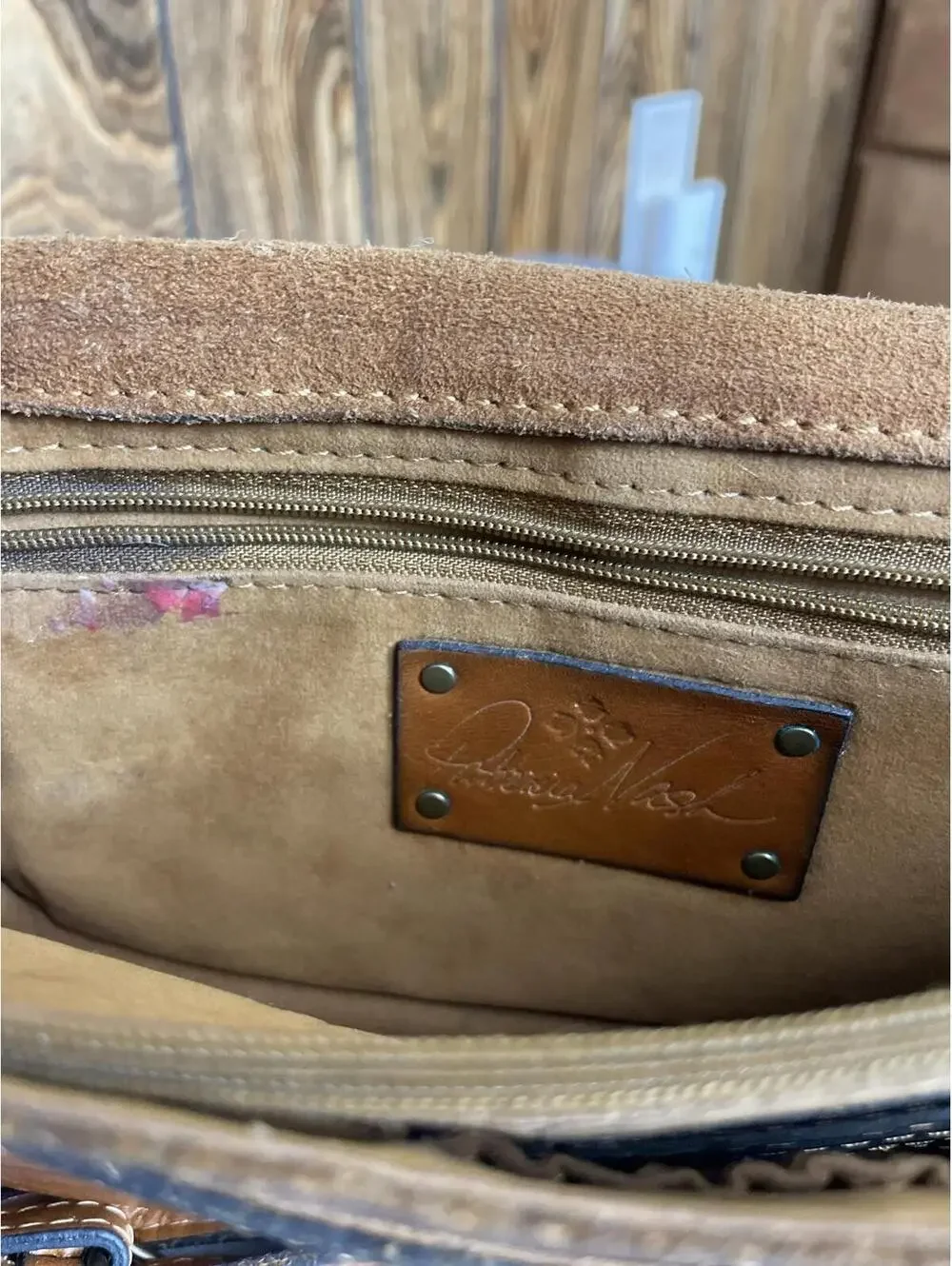 Patricia Nash Lanza Crossbody organizer bag in burnished tooled leather